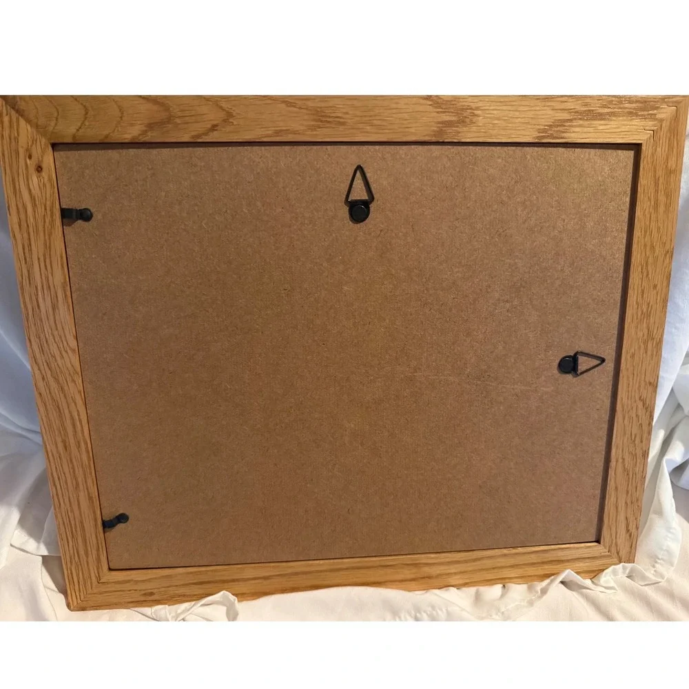 BP Industries Oak Wood 8 Opening Collage Picture Frame 11x14 Mat Green Cream
